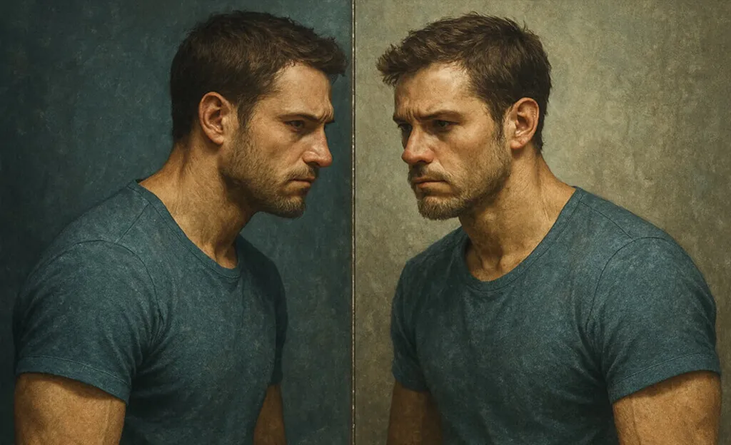 Hombre reflexivo en proceso de cambio